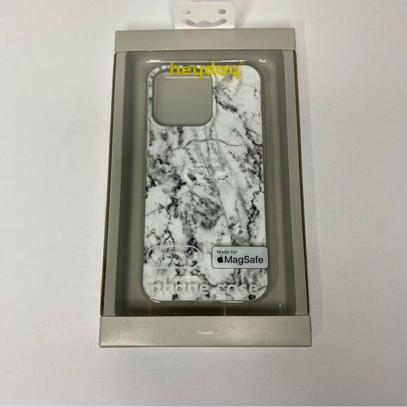 Heyday Black White Marble Bumper Phone Case iPhone 13 Pro with MagSafe NIB - Picture 2 of 6